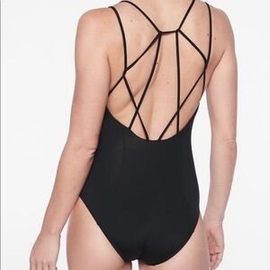 Althleta Black Strappy Back One Piece EUC